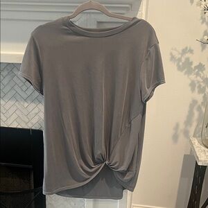 Green Envelope Grey Knotted Tee